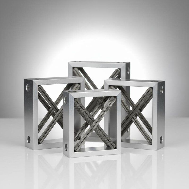 ১০০G শক রেজিস্ট্যান্স ওয়্যার রোপ আইসোলেটর স্টেইনলেস স্টিল বা অ্যালুমিনিয়াম নির্মাণ সহ - ISO9001:2015 সার্টিফাইড ভাইব্রেশন মাউন্ট